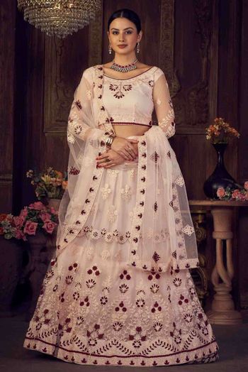 Net Embroidery Lehenga Choli In Light Pink Colour - LD5680424