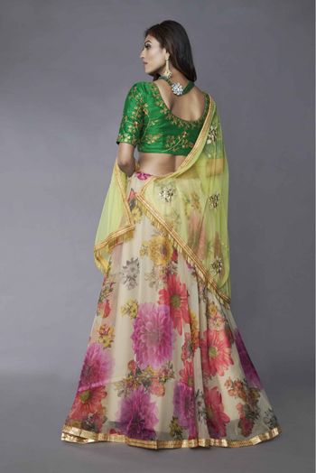 Organza Printed Lehenga Choli In Multicolour - LD4901075