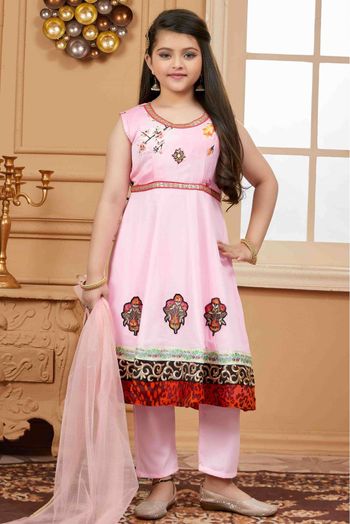 Satin Pant Style Suit In Pink Colour - GK2711227