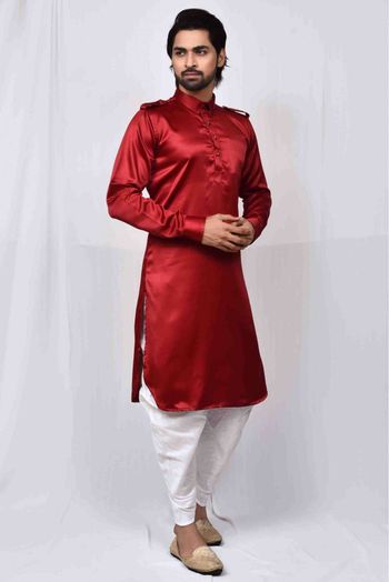 Navy Blue And White Mens Pathani Suit