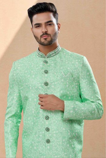 Silk Sherwani In Green Colour - SH4120620