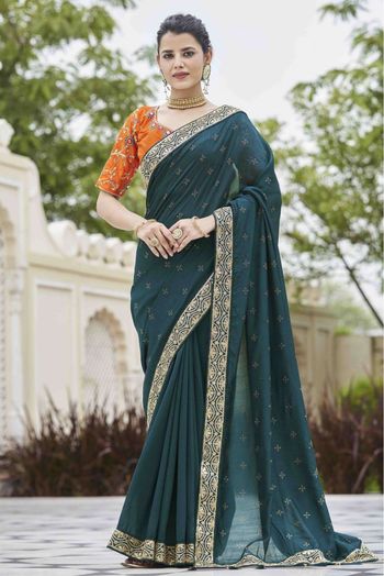 Buy SGF11- Women's Kanjivaram Soft Silk Saree With Blouse Piece Rama Green  at Amazon.in