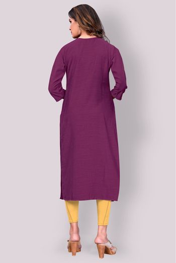 Plus Size Art Silk Casual Wear Kurti In Dark Purple Colour - KR5500092