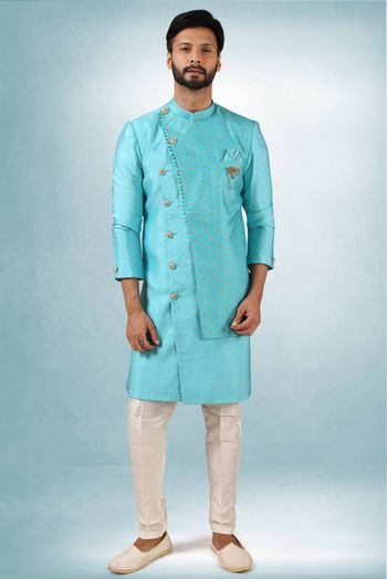 Art Silk Indo Western In Blue Colour - SH5413153