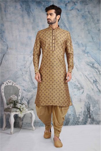 Banarasi Silk Dhoti Kurta In Beige Colour - KP5413127