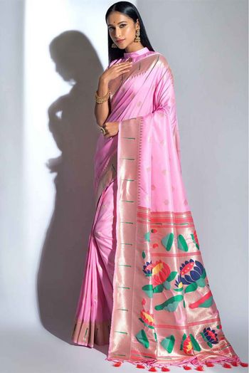 Banarasi Silk Woven Saree In Purple Colour - SR5412449