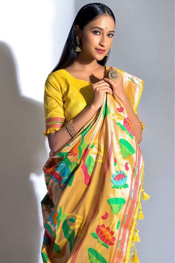 Banarasi Silk Woven Saree In Yellow Colour - SR5412444