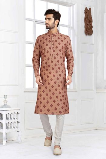 Cotton Kurta Pajama In Beige Colour - KP5413135