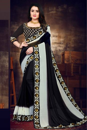 Black Colour Beautiful Heavy Georgette With Triple Sequence Embroidery Work  Saree Party Wear Saree Wedding Wear Saree Usa Designer Saree - Etsy