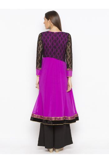 Plus Size Georgette Embroidery Kurta Set In Magenta Colour - KR2711089