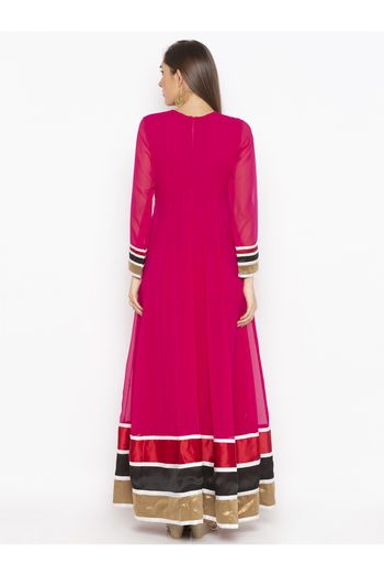 Plus Size Georgette Embroidery Kurta Set In Pink Colour - KR2711106