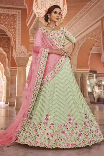 Pista Green Colour Wedding Lehenga Choli at Rs 2798 | Mumbai| ID:  2849614505162