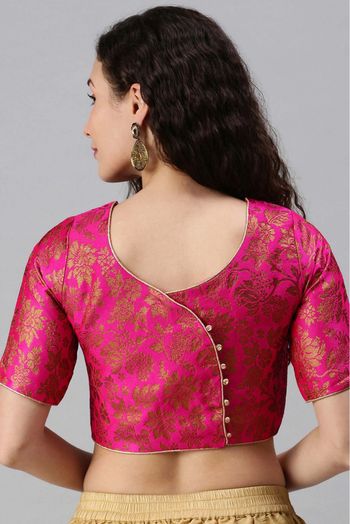 Jacquard Padded Blouse In Pink Colour - BL1391257