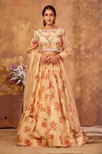 Buy Full Sleeve Printed Lehenga Choli Online for Women in USA