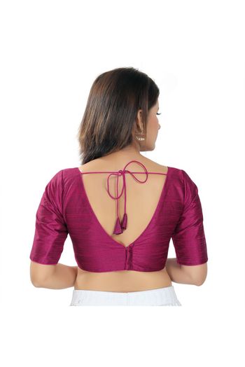 Silk Back Open Padded Blouse In Magenta Colour - BL4740856