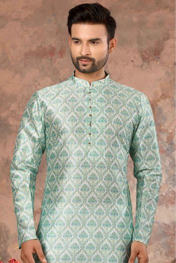 Silk Digital Print Kurta Pajama In Multicolour - KP4120503