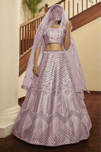 Silk Embroidery Lehenga Choli In Dusty Pink Colour - LD3210895