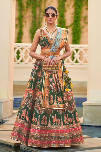 Silk Mirror Work Lehenga Choli LD04370150