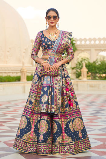 Silk Mirror Work Lehenga Choli LD04370152