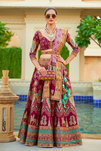 Net Pink Lehenga Choli LD01352255