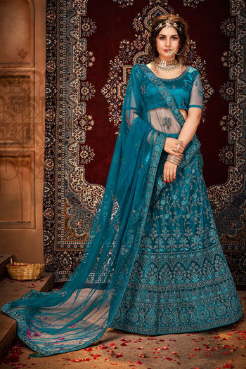 Net Blue Lehenga Choli LD01352254