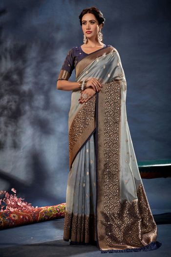 Organza Woven Sarees SR01352183