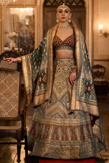 Zalak-G Organza Thread Work Lehenga Choli LD04470363