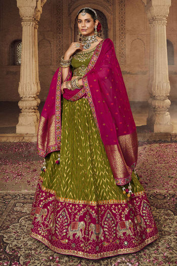 Viscose Mehendi Lehenga Choli LD01352243