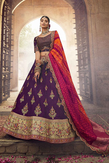 Viscose Purple Lehenga Choli In Purple Colour LD01352240 A