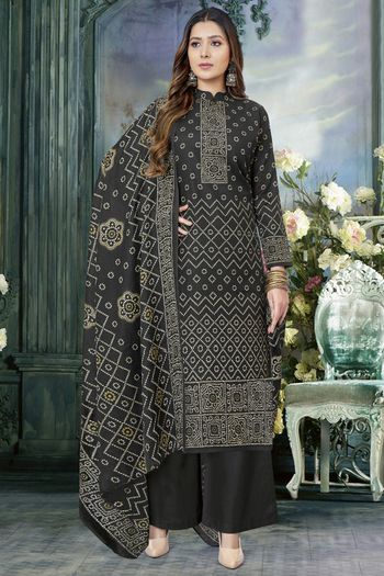 Net Embroidery Palazzo Pant Suit In Grey Colour - SM4452426