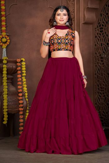 Bangalore Silk Embroidery Lehenga Choli LD05647845