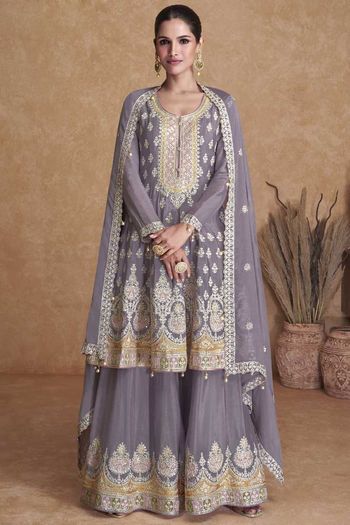 Chiffon Stitched Party Wear Salwar Kameez