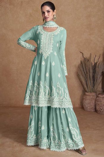 Chiffon Stitched Party Wear Salwar Kameez