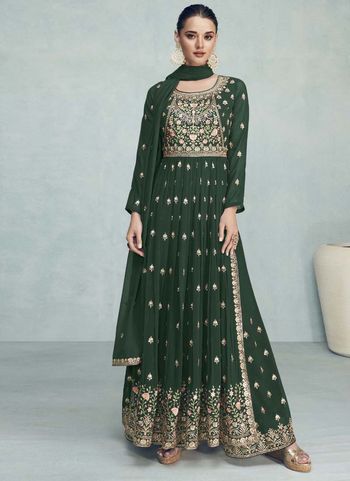 Embroidered Georgette Semi Stitched Palazzo Pant Suit Sm04450858