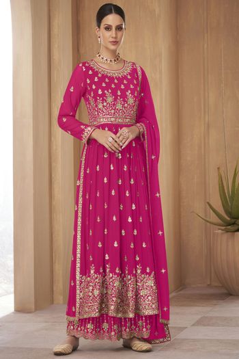 Embroidered Georgette Stitched Palazzo Pant Suit Sm04450825