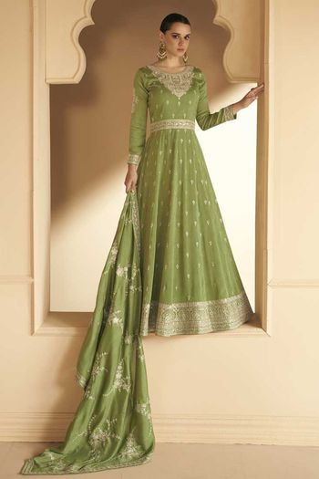 Embroidered Premium Silk Anarkali