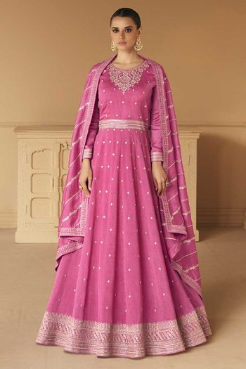 Embroidered Premium Silk Anarkali