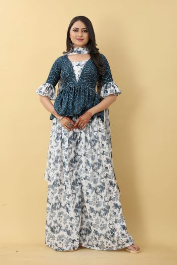 Floral Printed Sharara Suit Set – Hatheli