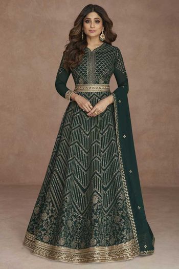 Georgette Embroidered Anarkali Salwar Kameez  SM05540275