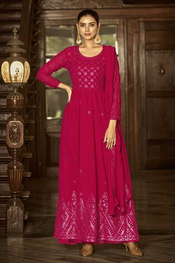 Georgette Embroidered Anarkali Salwar Kameez SM05540272