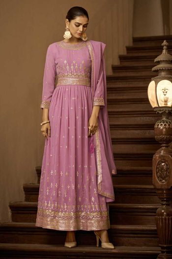 Georgette Embroidered Anarkali Salwar Kameez SM05540273