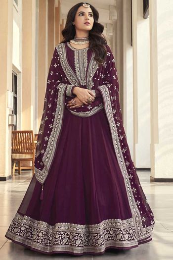 Georgette Embroidery Anarkali Suit  SM05540291