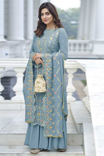 Georgette Embroidery Party Wear Salwar Suit  SM05540287