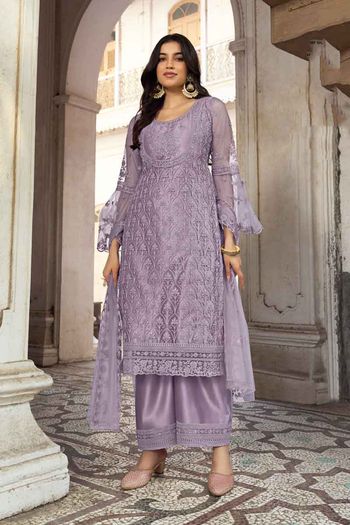 Heavy Thread And Coding Embroidery With Diamond Work Salwar Kameez Sm01352814