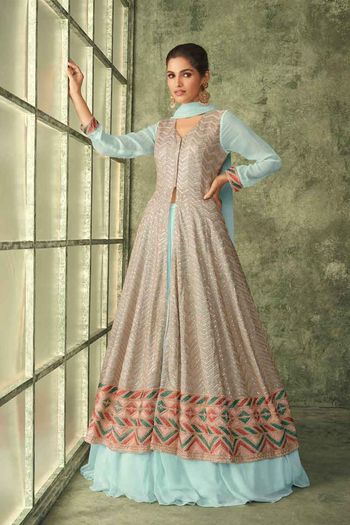 Heavy Thread Embroidery With Sequins Work Salwar Kameez Sm01352837