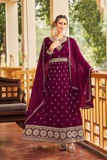 Heavy Thread Embroidery With Sequins Work Salwar Kameez Sm01352843