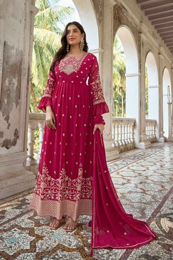 Heavy Thread Embroidery With Zari Sequins Work Salwar Kameez Sm01352792