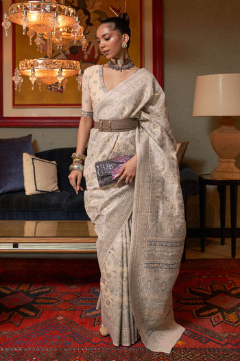 Jacquard Woven Kashmiri Modal Silk Saree With Blouse Sr01352974