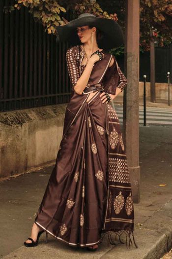 Buy Silk Satin Designer Saree Online at Best Prices in the USA — Karmaplace