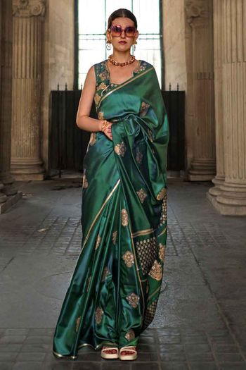 Lilac Rhapsody Two in One Satin Saree – kreationbykj